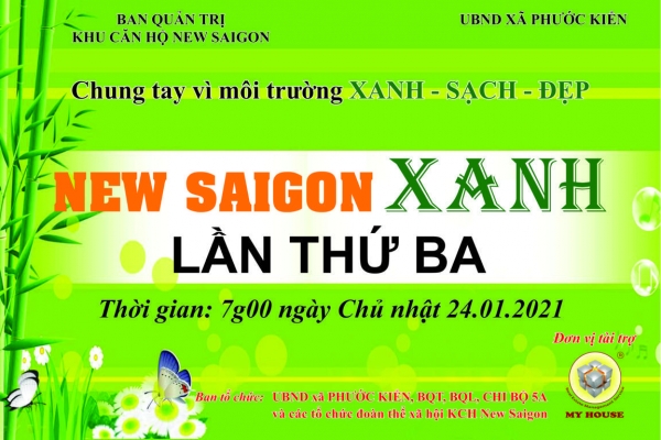 MY HOUSE tài trợ chương trình NEW SAIGON XANH Lần 3 MY HOUSE tài trợ chương trình NEW SAIGON XANH Lần 3