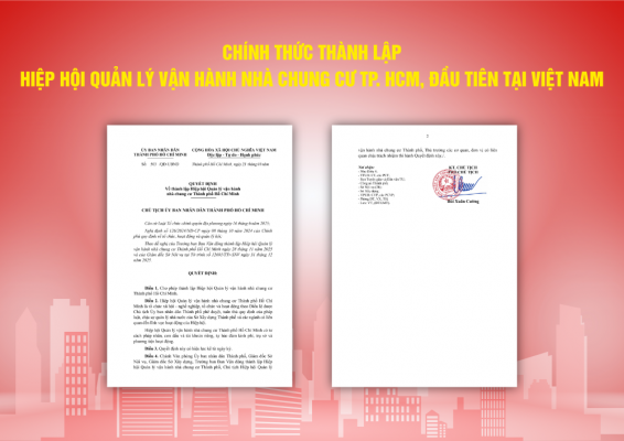 CHÍNH THỨC THÀNH LẬP HIỆP HỘI QUẢN LÝ VẬN HÀNH NHÀ CHUNG CƯ TP.HCM, ĐẦU TIÊN TẠI VIỆT NAM