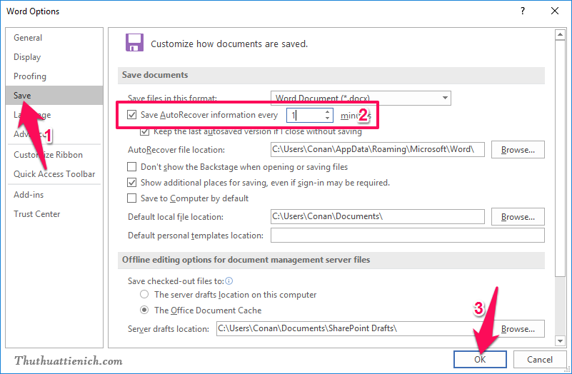 Thay đổi thời gian tự động lưu Auto Save trên Word, Excel, PowerPoint. Thay đổi thời gian tự động lưu Auto Save trên Word, Excel, PowerPoint.